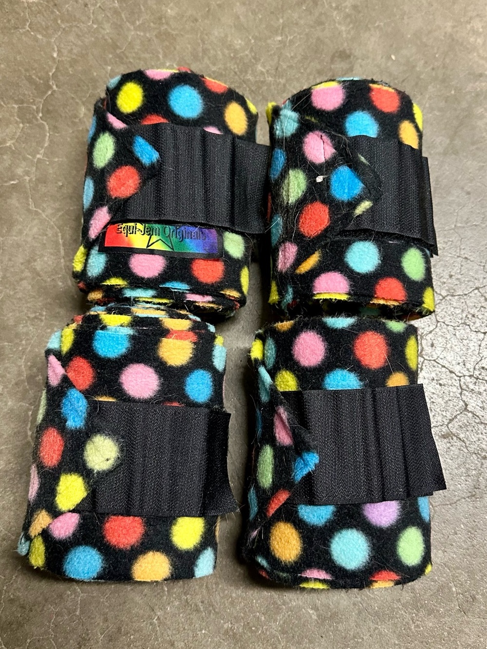 Rainbow Polka Dot Horse Polo Wraps